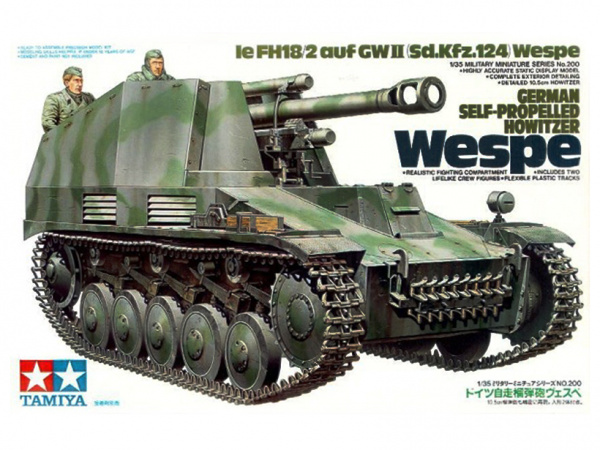 35200 Tamiya 105-мм гаубица на шасси Pz-II  Sd.Kfz.124 Wespe 1943г. с 2 фигурами