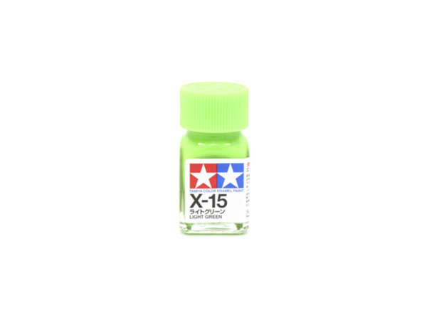 X-15 Light Green gloss, enamel paint 10 ml. (Светлый зелёный, глянцевый) Tamiya 80015