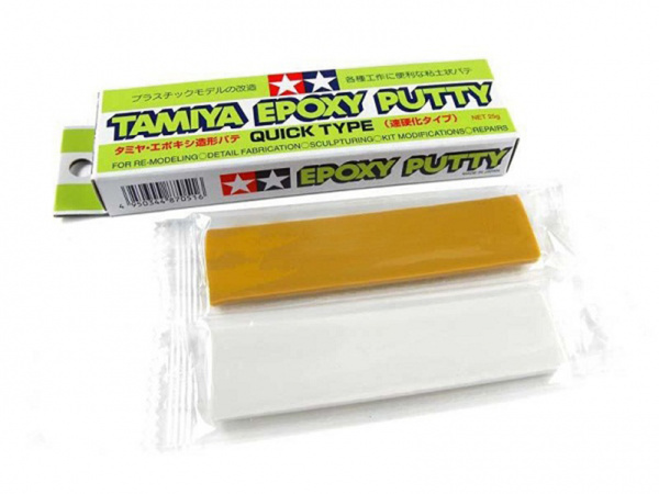 87051 Tamiya Шпаклевка двухкомпонентная (Quick Type) эпоксидная (Epoxy Putty) 25гр.