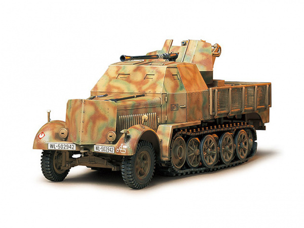 35144 Tamiya Немецкий полугусеничный восьмитонный тягач Sd.kfz.7/2, с 3.7 см. зенитной пушкой (1:35)