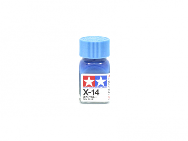 X-14 Sky Blue gloss, enamel paint 10 ml. (Небесный голубой, глянцевый) Tamiya 80014