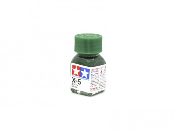 X-5 Green gloss, enamel paint 10 ml. (Зелёный глянцевый) Tamiya 80005