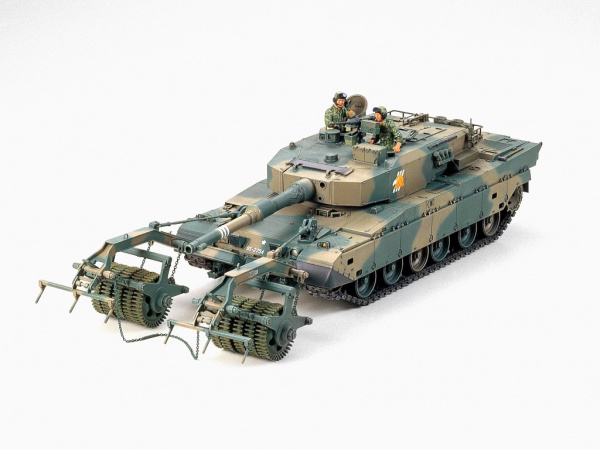 35236 Tamiya Японский современный танк Type 90 с минным тралом и 2-мя фигурами (1:35)