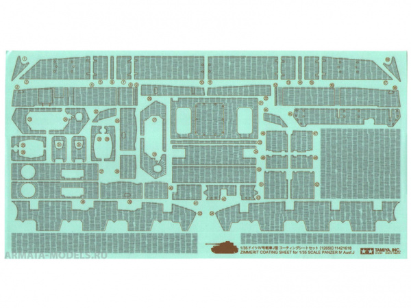 12650 Tamiya Набор наклеек имитирующих циммерит для танка Panzerkampfwagen IV Ausf.J  (1:35)