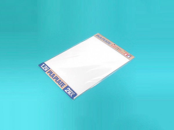 70125 Tamiya Пластик белый, толщина 1,2 мм, размер В4 (364х257мм) 2 листа.