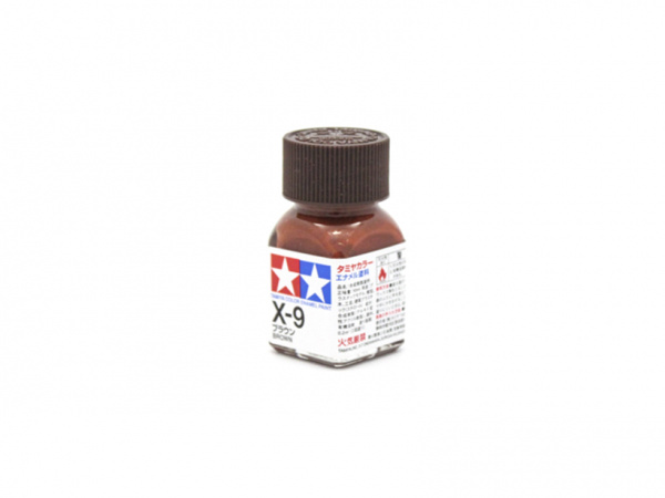 X-9 Brown gloss, enamel paint 10 ml. (Коричневый глянцевый) Tamiya 80009