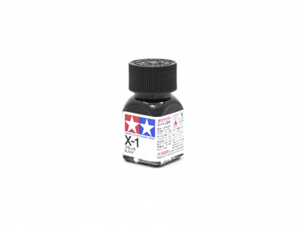 X-1 Black gloss, enamel paint 10 ml. (Чёрный глянцевый) Tamiya 80001