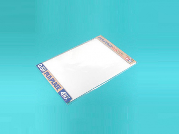 70123 Tamiya Пластик белый, толщина 0,5 мм, размер В4 (364х257мм) 4 листа.