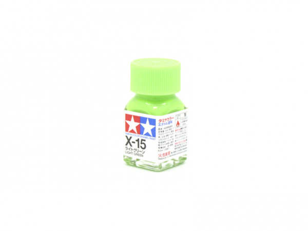 X-15 Light Green gloss, enamel paint 10 ml. (Светлый зелёный, глянцевый) Tamiya 80015